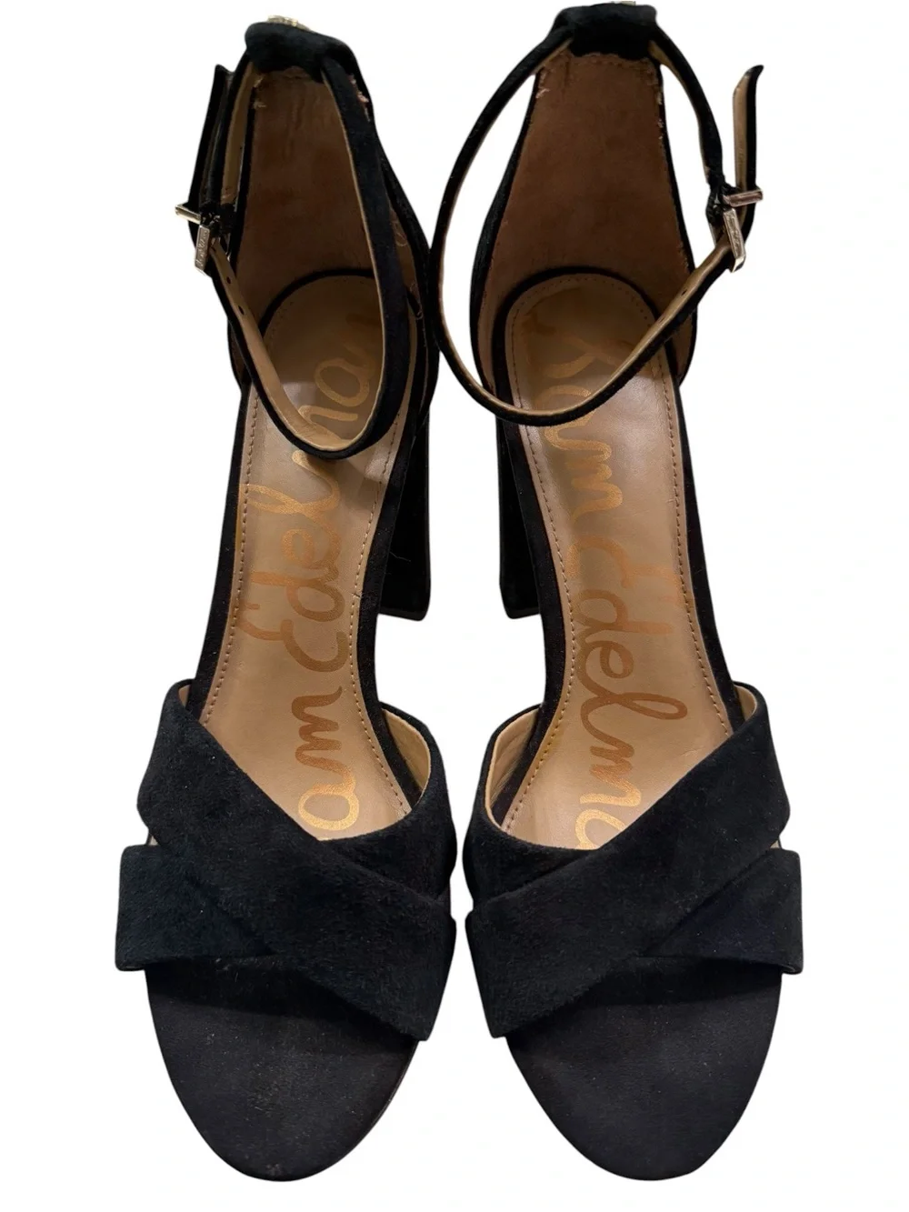 Sam Edelman Yancy Black Suede Block Heel Sandals